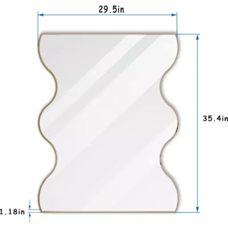 Specchio da parete rettangolare dorato 30x35 con bordi ondulati: Cornice in metallo, per Trucco, per Vestirsi - Elegante per Bagno, Soggiorno, Camera da letto