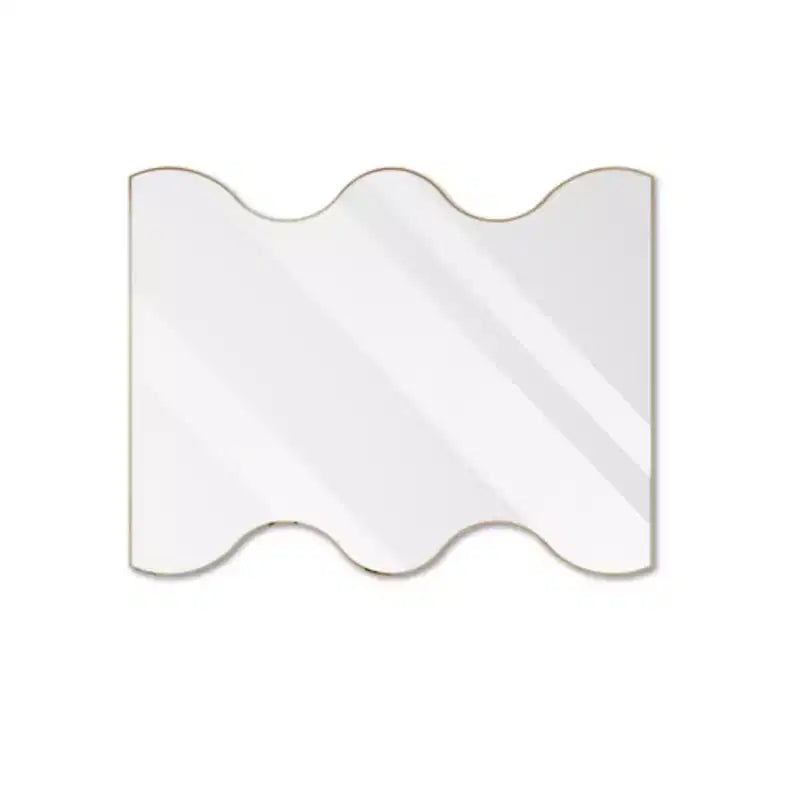 Specchio da parete rettangolare dorato 30x35 con bordi ondulati: Cornice in metallo, per Trucco, per Vestirsi - Elegante per Bagno, Soggiorno, Camera da letto