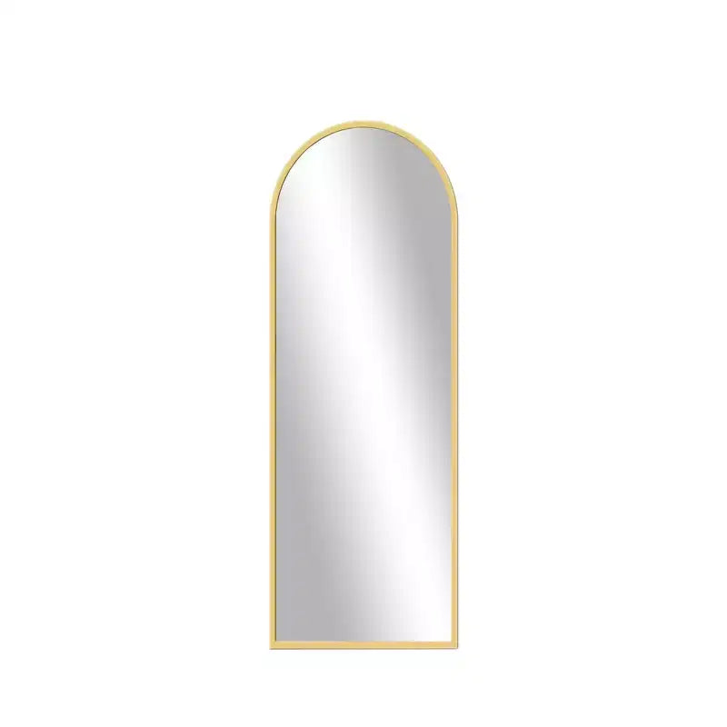Specchio da terra a figura intera ad arco nero con supporto, 71 L x 32 A