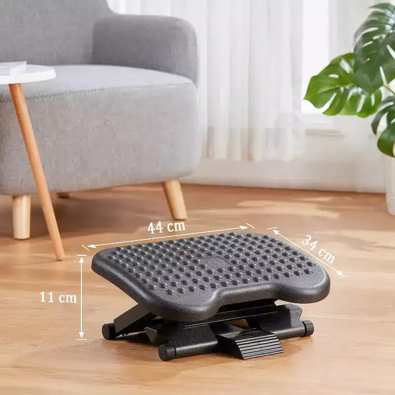 Poggiapiedi regolabile sotto la scrivania - Sgabello massaggiante con 3 altezze e inclinazione di 30° per comfort a casa e in ufficio
