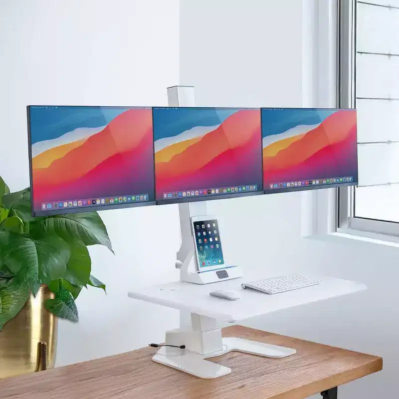 Convertitore Elettrico per Scrivania in Piedi per Tre Monitor - Scrivania Regolabile in Altezza per 3 Monitor