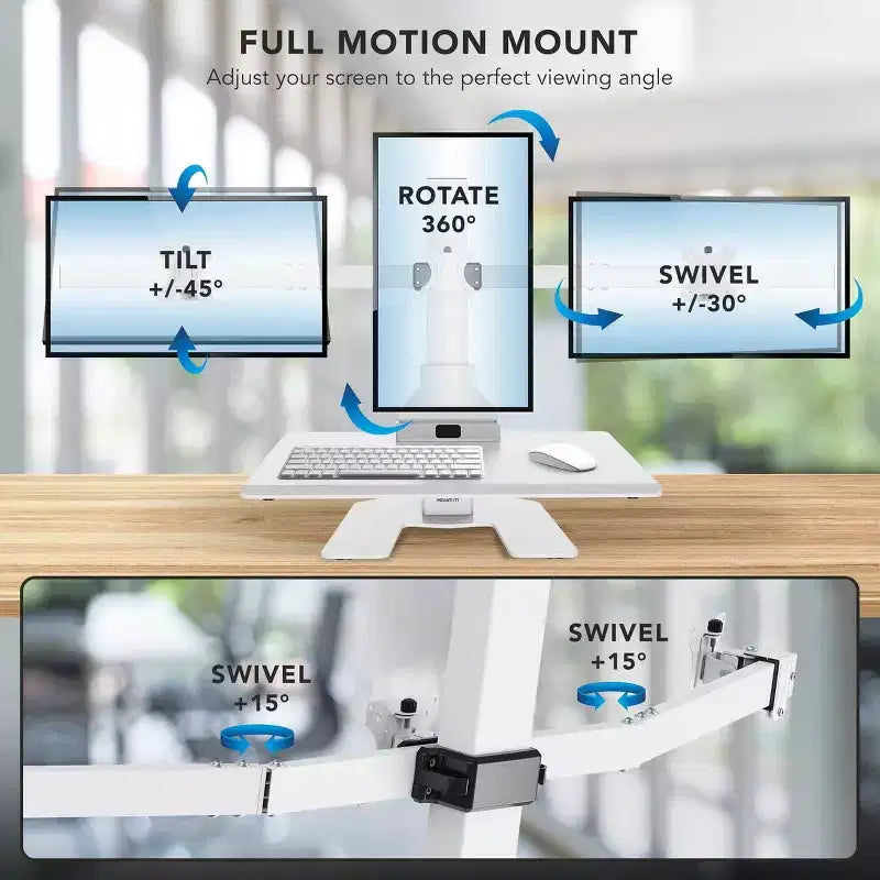 Convertitore Elettrico per Scrivania in Piedi per Tre Monitor - Scrivania Regolabile in Altezza per 3 Monitor