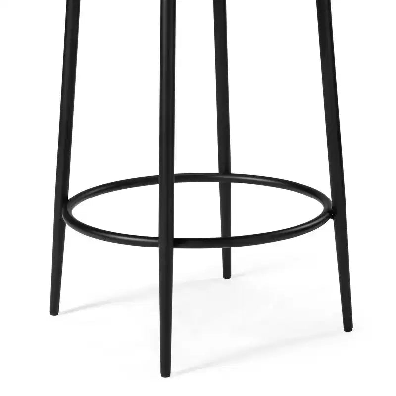 Sgabello da banco senza schienale in metallo con seduta rivestita in tessuto, 26"