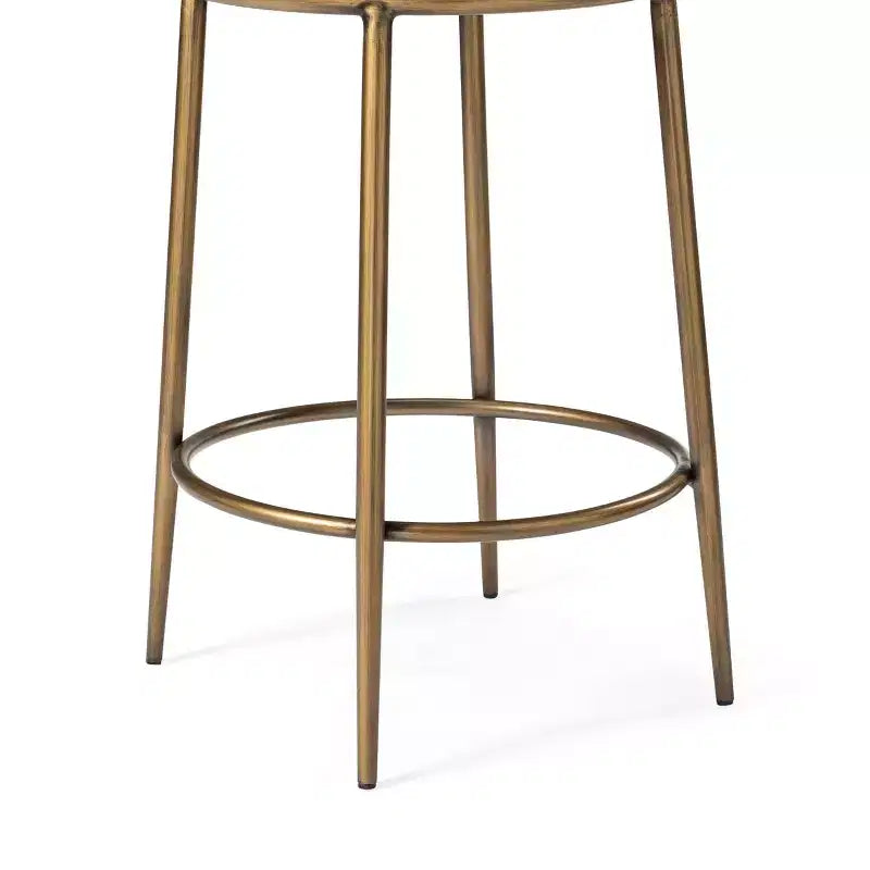 Sgabello da banco senza schienale in metallo con seduta rivestita in tessuto, 26"