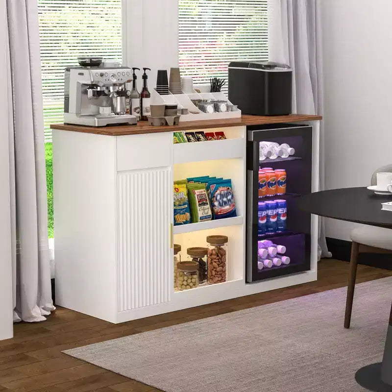 Mobile Bar per Snack con Spazio per Frigo, Organizer per Snack con Contenitore per Home Cinema