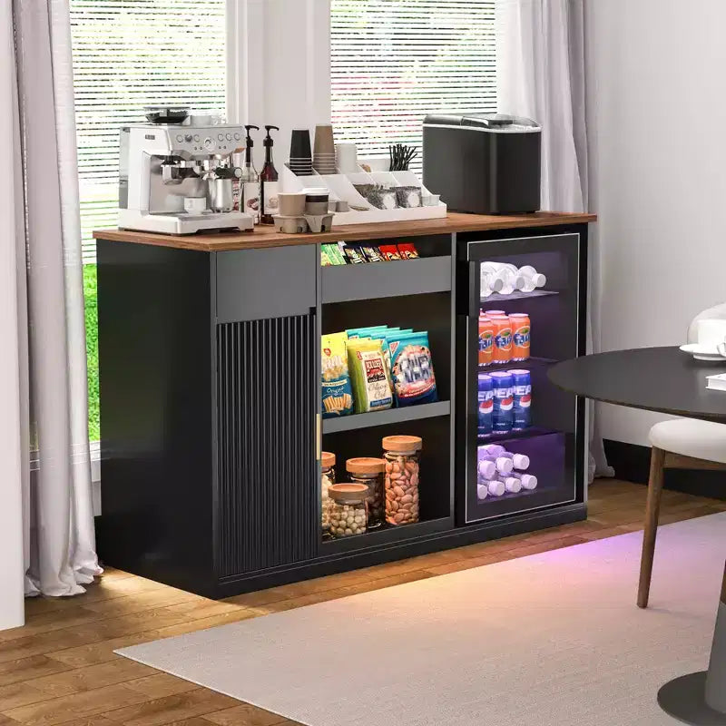Mobile Bar per Snack con Spazio per Frigo, Organizer per Snack con Contenitore per Home Cinema