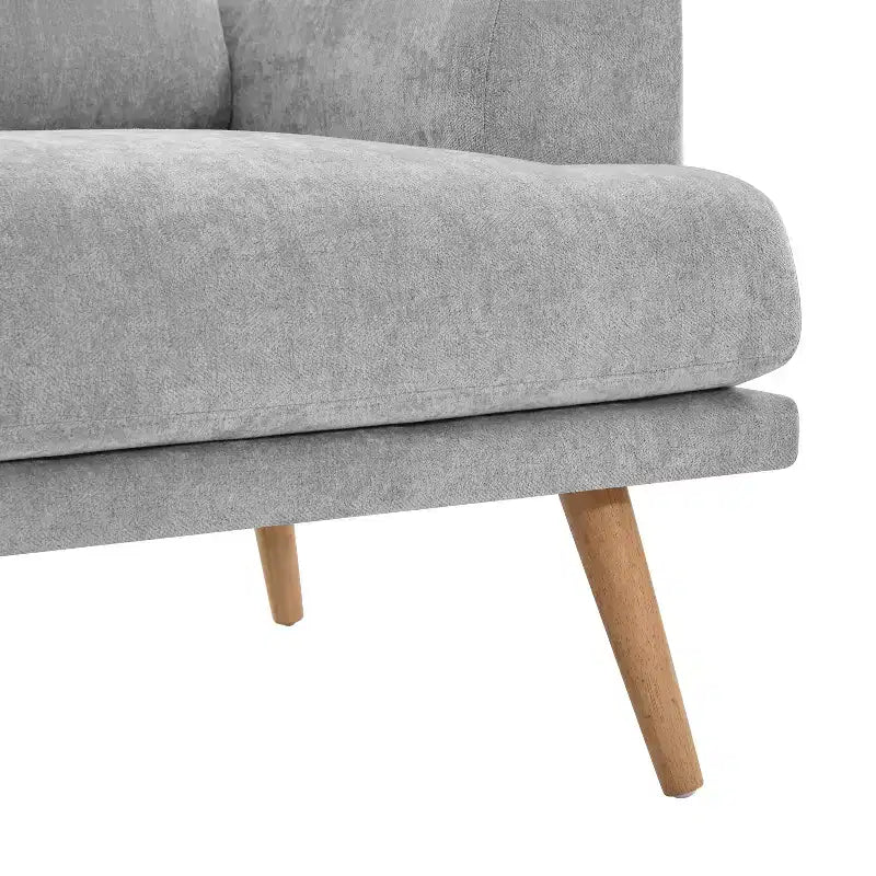 Divano da 79,9" per soggiorno, divano a 3 posti con gambe in legno di gomma, poltrona divano per casa/appartamento, grigio
