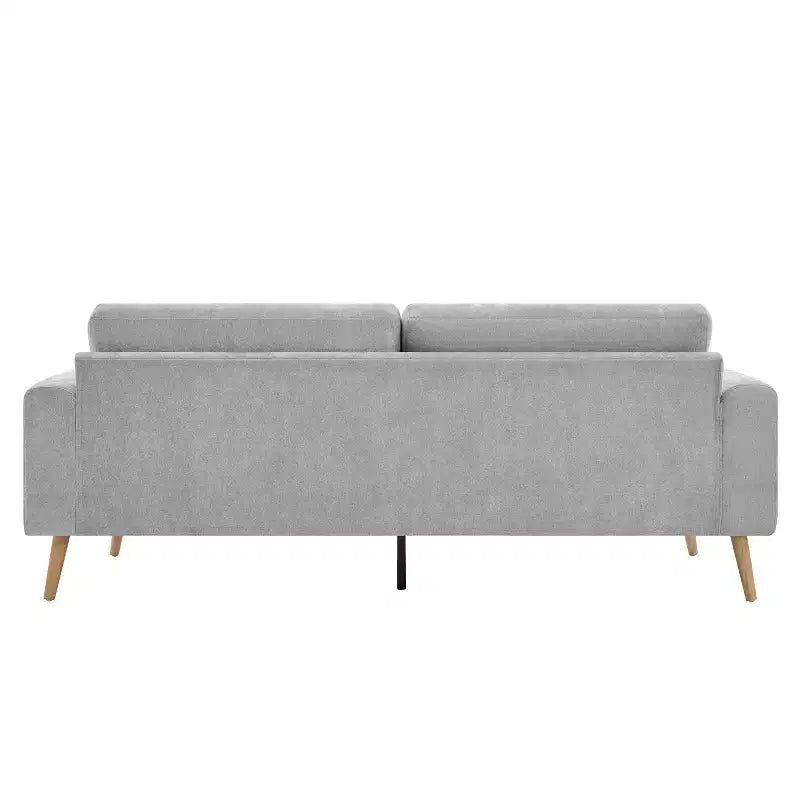 Divano da 79,9" per soggiorno, divano a 3 posti con gambe in legno di gomma, poltrona divano per casa/appartamento, grigio