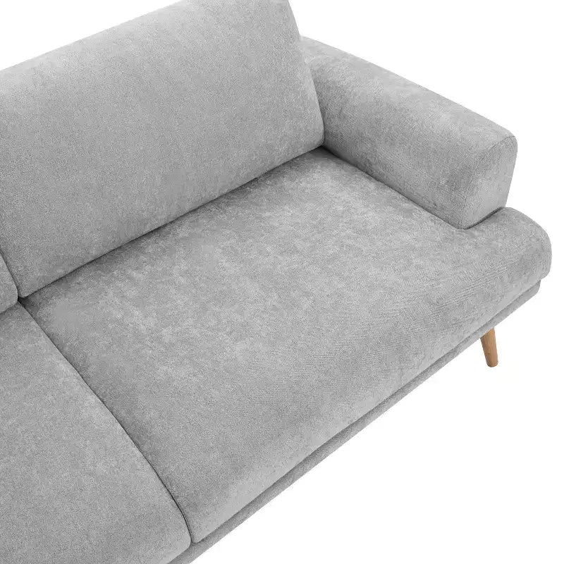Divano da 79,9" per soggiorno, divano a 3 posti con gambe in legno di gomma, poltrona divano per casa/appartamento, grigio