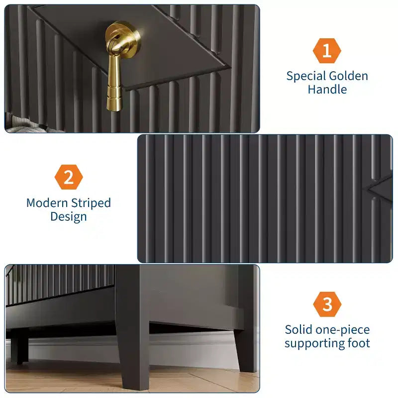 Cassettiera moderna a 7 cassetti, larghezza 137 cm, con maniglie in metallo, in legno, e organizer per camera da letto, soggiorno e ingresso