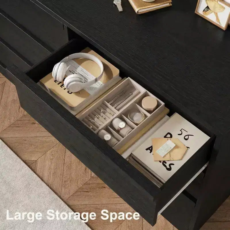 Cassettiera a 3 Cassetti per Camera da Letto, Comò Mobile Contenitore Organizzatore Vestiti per Armadio Soggiorno, Corridoio, Ingresso, Contenitore Verticale, Naturale