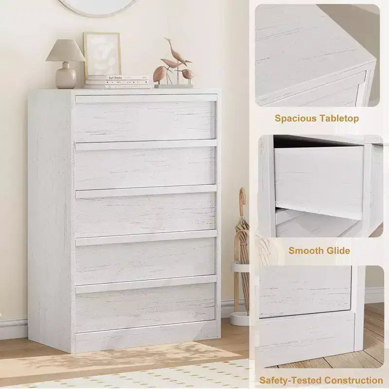 Cassettiera a 3 Cassetti per Camera da Letto, Comò Mobile Contenitore Organizzatore Vestiti per Armadio Soggiorno, Corridoio, Ingresso, Contenitore Verticale, Naturale