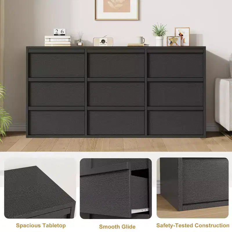Cassettiera a 3 Cassetti per Camera da Letto, Comò Mobile Contenitore Organizzatore Vestiti per Armadio Soggiorno, Corridoio, Ingresso, Contenitore Verticale, Naturale