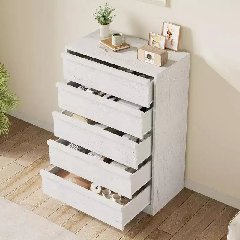 Cassettiera a 3 Cassetti per Camera da Letto, Comò Mobile Contenitore Organizzatore Vestiti per Armadio Soggiorno, Corridoio, Ingresso, Contenitore Verticale, Naturale