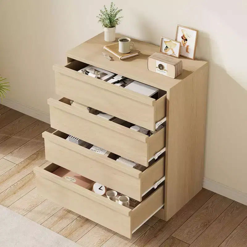 Cassettiera a 3 Cassetti per Camera da Letto, Comò Mobile Contenitore Organizzatore Vestiti per Armadio Soggiorno, Corridoio, Ingresso, Contenitore Verticale, Naturale