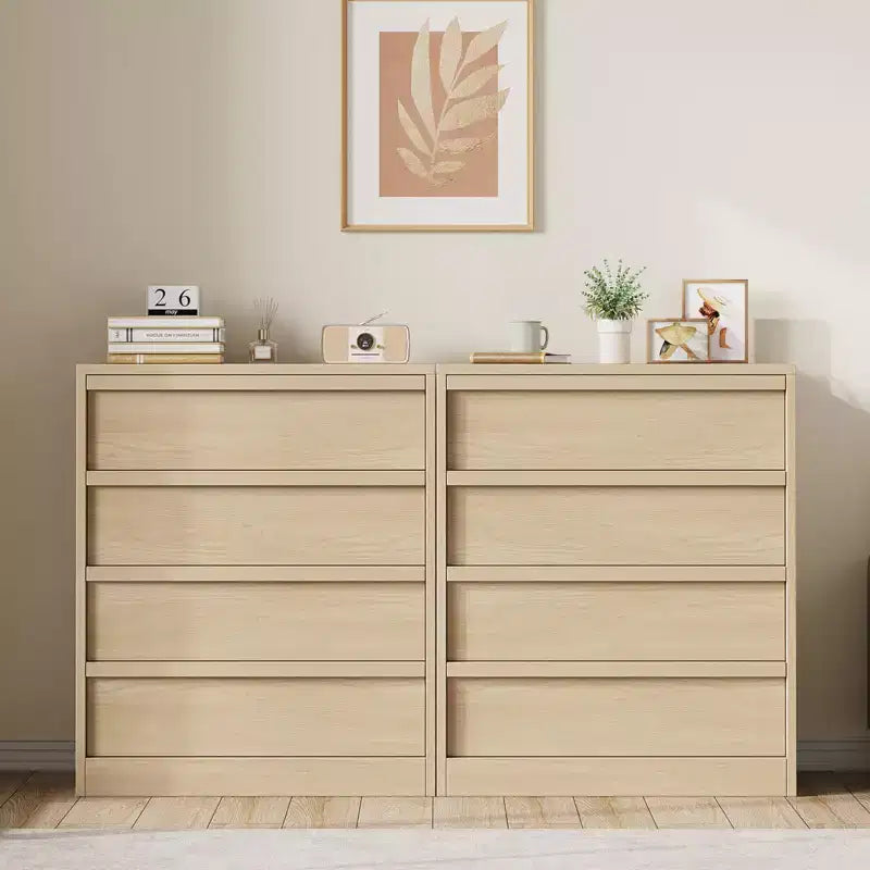 Cassettiera a 3 Cassetti per Camera da Letto, Comò Mobile Contenitore Organizzatore Vestiti per Armadio Soggiorno, Corridoio, Ingresso, Contenitore Verticale, Naturale