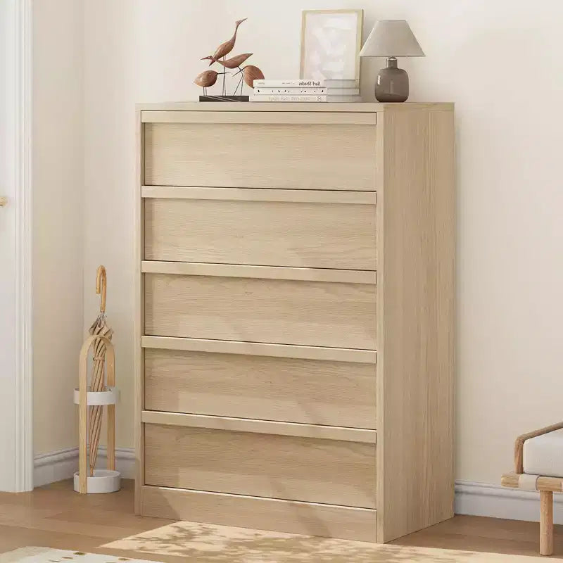 Cassettiera a 3 Cassetti per Camera da Letto, Comò Mobile Contenitore Organizzatore Vestiti per Armadio Soggiorno, Corridoio, Ingresso, Contenitore Verticale, Naturale