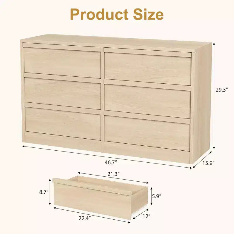 Cassettiera a 3 Cassetti per Camera da Letto, Comò Mobile Contenitore Organizzatore Vestiti per Armadio Soggiorno, Corridoio, Ingresso, Contenitore Verticale, Naturale