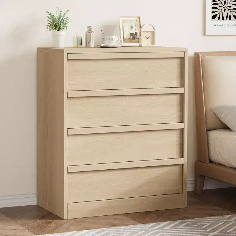Cassettiera a 3 Cassetti per Camera da Letto, Comò Mobile Contenitore Organizzatore Vestiti per Armadio Soggiorno, Corridoio, Ingresso, Contenitore Verticale, Naturale