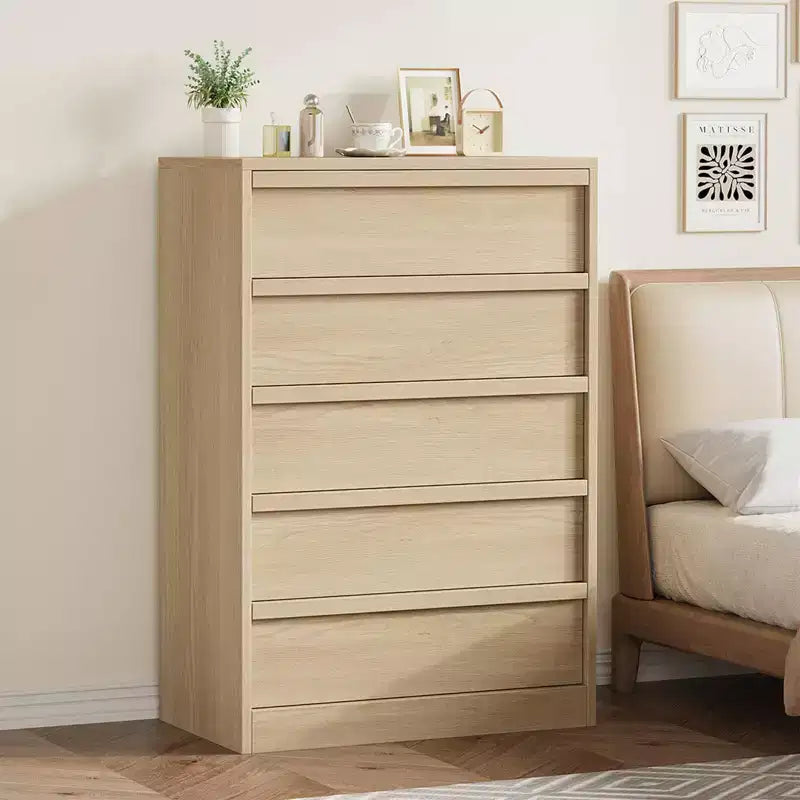 Cassettiera a 3 Cassetti per Camera da Letto, Comò Mobile Contenitore Organizzatore Vestiti per Armadio Soggiorno, Corridoio, Ingresso, Contenitore Verticale, Naturale