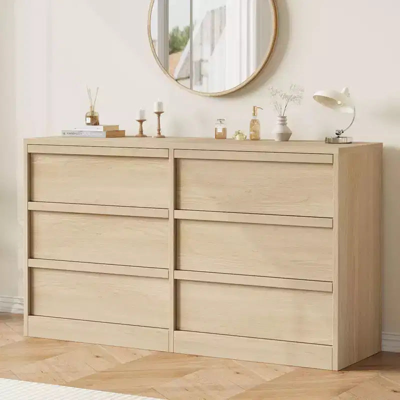 Cassettiera a 3 Cassetti per Camera da Letto, Comò Mobile Contenitore Organizzatore Vestiti per Armadio Soggiorno, Corridoio, Ingresso, Contenitore Verticale, Naturale