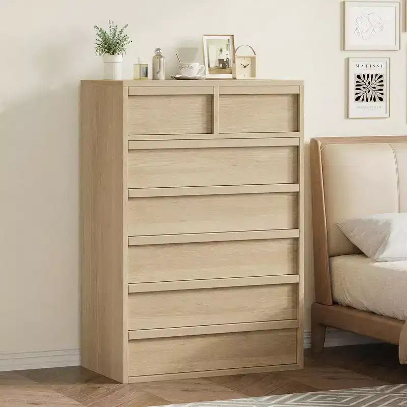 Cassettiera a 3 Cassetti per Camera da Letto, Comò Mobile Contenitore Organizzatore Vestiti per Armadio Soggiorno, Corridoio, Ingresso, Contenitore Verticale, Naturale