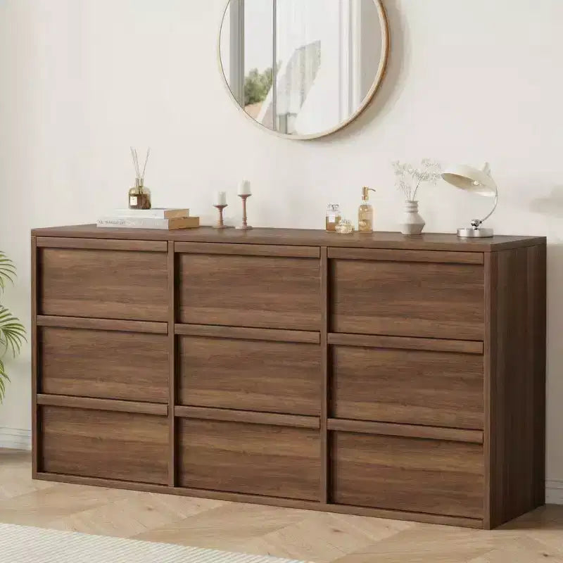 Cassettiera a 3 Cassetti per Camera da Letto, Comò Mobile Contenitore Organizzatore Vestiti per Armadio Soggiorno, Corridoio, Ingresso, Contenitore Verticale, Naturale