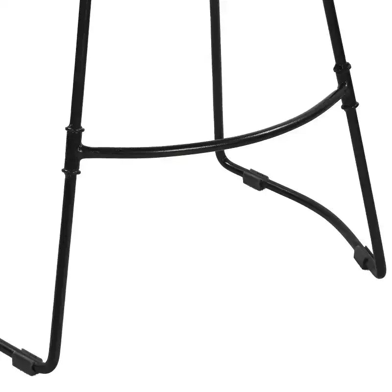 Sgabello da 24" senza schienale, altezza bancone, con sedile a sella in legno di mango sbiancato e base in metallo nero