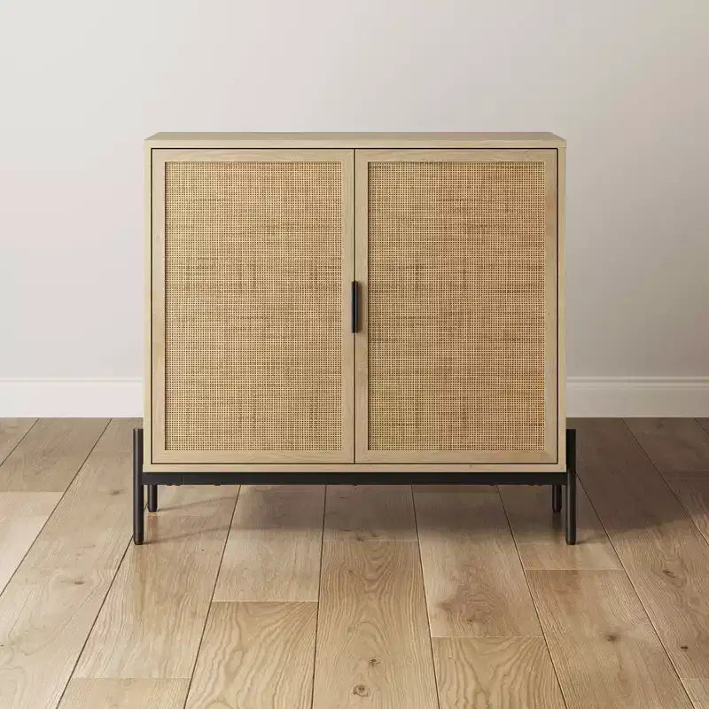 Mobiletto decorativo in rattan bohémien